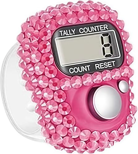 Electronic Tally Counter with Display, Resettable Portable Electronic Finger Counter for Golf, Track and Field, Lap Counting - color: Pink