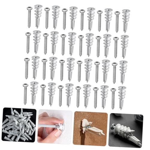 Alipis Hollow Wall Anchors and Self-Drilling Screws Kit 50 Sets Heavy-Duty Drywall Anchors Screws for Secure TV Mounting and Picture Hanging