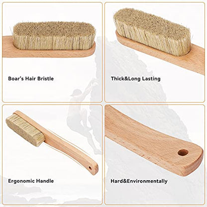 Premium Rock Climbing Brush with Thick Ultra Durable Boar's Hair Bristles, Bouldering Brush with Strong Handle, Uni-Sex Boulder Brushes as Rock Climbing Gift (CJ-CB2001A +CJ-CB2045B)