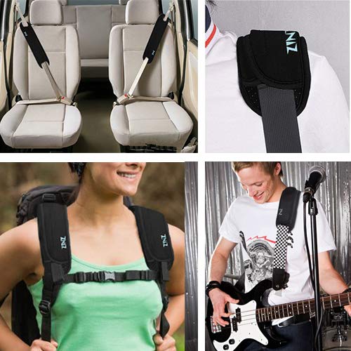 Ultra Thick & Breathable Universal Shoulder Pad Cushion for Bag - Long & Comfort - color: Black