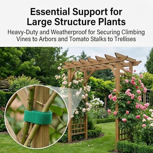 32.8ft Garden Plant Ties, Reusable Green Nylon Plant Tape for Climbing Plants, Tomato Vines & Flower Support, Adjustable Hook and Loop Garden Straps for Trellis & Wall Fixing - size: 1 Pack 32.8 Feet
