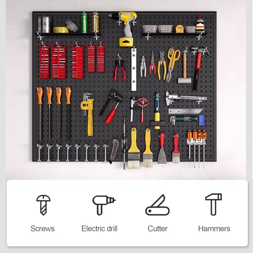 Tool Wall Pegboard, Black Office Desk Metal Hanging Board, Pegboard And Accessories, Wall Storage Rack, Suitable For Home, Office, Dormitory, Gaming Desk(39.4x11.81in) - size: 39.4x11.81in