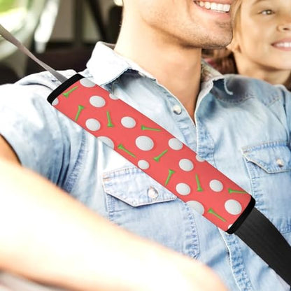 Soft Padded Car Seat Belt Pad for Child, Most Cars, 2 Piece Pink White Polka Dot Golf Seat Belt Cushion Comfortable Driving - color: Pattern 534