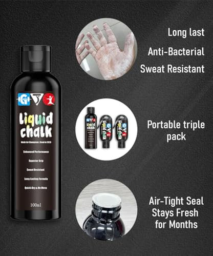 Liquid Chalk Mess-Free Gym Chalk 7’s Quick-Drying for Weightlifting, Gymnastics, Rock Climbing, Pole Dancing Sweat Resistant and Long Lasting for Stronger Hand - style: 5*1.69OZ
