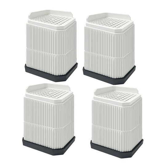 4 Pack Stackable Treadmill Incline Riser Blocks, Height Lift for Leveling & Uphill Training, Heavy Duty Support up to 4000 lbs, for Gym and Home Use - color: White, size: 2 layer(4nches)