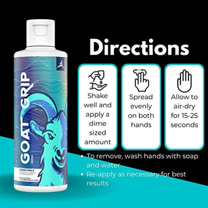 Premium Liquid Chalk - Mess Free - Quick Dry - Professional Hand Grip for Rock Climbing, Gym, Weightlifting, Gymnastics - 250 ml