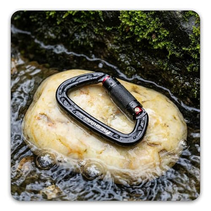FresKaro UIAA Certified 25KN Auto Locking Climbing Carabiner Clips, Twist Lock, and Heavy Duty Carabiners for Rock Climbing, Rappelling, and Mountaineering, D Shaped - color: 2PCS-25KNA