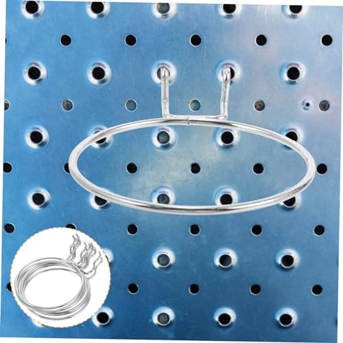 ABOOFAN 6pcs Plate Hook Peg Hooks Tool Rack Hole Mounted Hanging Board Accessories Crib Iron Silver - size: 11.50X8.60X3.00CM