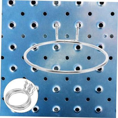 ABOOFAN 6pcs Plate Hook Peg Hooks Tool Rack Hole Mounted Hanging Board Accessories Crib Iron Silver - size: 11.50X8.60X3.00CM