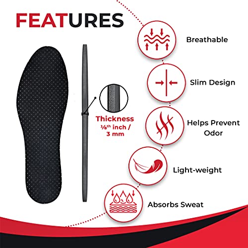 JobSite Odor Stop Insoles - Activated Charcoal Insoles - 4 Pairs