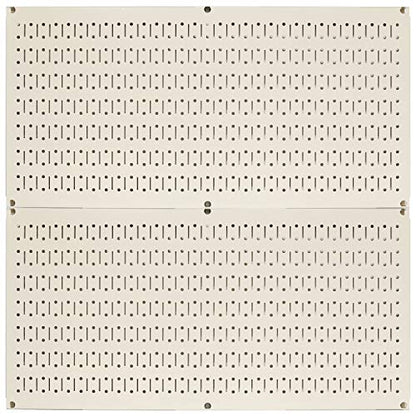Wall Control Pegboard Rack Horizontal Metal Pegboard Garage Tool Storage Pack - Two 32-Inch Wide x 16-Inch Tall Easy To Install Peg Boards (Beige) - color: Beige