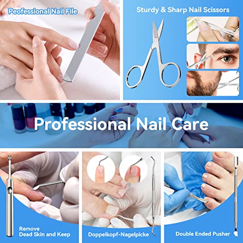 Toenail Clippers for Seniors Thick Toenails, Sharp Toe Nail Clippers Set for Men Women, Heavy Duty Fingernail Clipper Pedicure Tools for Feet, Professional Manicure and Pedicure Kit with Nail Scissors - style: Black 7PCS Nail Clippers Set