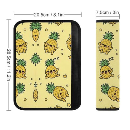 2PCS Yellow Pineapple Tropical Fruit Car Seat Belt Pad Breathable Shoulder Protector for Girls and Boys, Most Cars, Anti-Slip Pad - color: Pattern 919