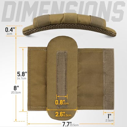 LIVANS Tactical Plate Carrier Shoulder Pads, 2 Pack Shoulder Strap Pad Backpack Strap Cushion Pads Vest Shoulder Pads Bag Strap Pad Backpack Accessories Fit Up to 3.1" Strap - color: Khaki