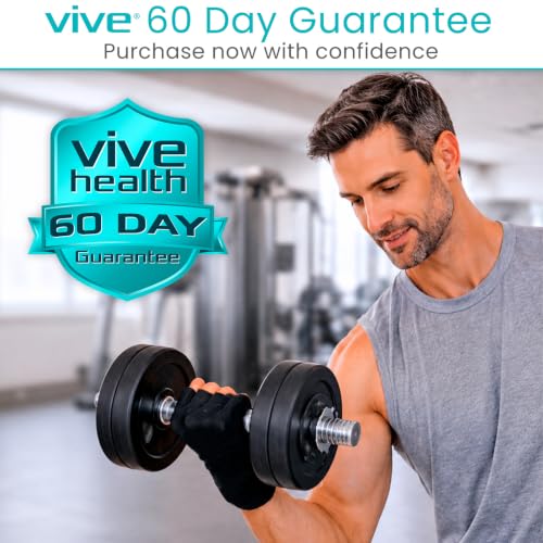 Vive Copper Infused Fingerless Arthritis Compression Gloves (Pair) - Relief | For Men, Women, Rheumatoid, Swelling, Carpal Tunnel, Tendonitis, Edema, Hand & Finger Pain - Comfortable Non-Slip (Medium) - size: Medium