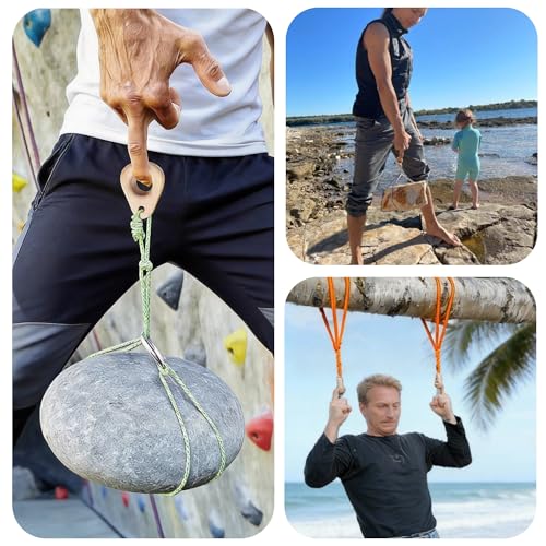 Climbing Hangboard | Portable Finger Trainer for Rock Climbing - Wooden Hangboard for Grip Strength, Lightweight, Durable, Compact | 1 Pair