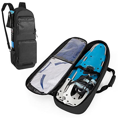 DSLEAF 25”-30” Snow Shoes Bag, Snowshoes Backpack with Pockets, Bag Only | Water-resistant Main Space, Internal Adjustable Fixed Buckle Straps, Easy-carry Handle and Padded Shoulder Straps