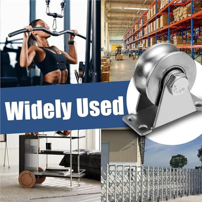 U Groove Stainless Steel Wall Pulley 2pcs Stainless Steel Tripod Pulley Wire Rope Lifting Bearing Pulley Hanging Wheel, Home Sliding Doors Track Wheel Pulley Hardwar