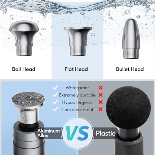 arboleaf Mini Massage Gun Deep Tissue with Metal Heads, Muscle Massager | Premium All-Metal Attachments with a Compact Design and Quiet Motor for Targeted Recovery at Home, the Gym, or on the Go - color: Lightgray