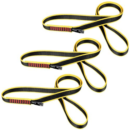20mm Nylon Climbing Sling Runner 22kN / 4950lbf CE UIAA Certified | Rock Climbing Webbing Straps for Outdoor Climbing, Rappelling, Swing, Mountaineering & Emergency Anchoring - size: 20MM+60CM (3pcs)