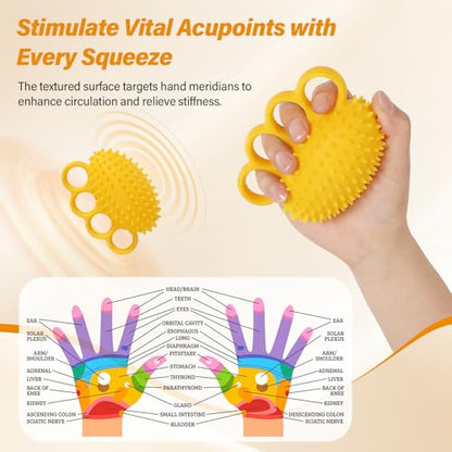 Fanwer Hand Exercise Squeeze Balls for Hand Therapy, Grip Strength Trainer | Hand Massage Stress Balls, Hand Strengthener for Adults, Seniors & Disabled, Rehab, Arthritis, Carpal Tunnel