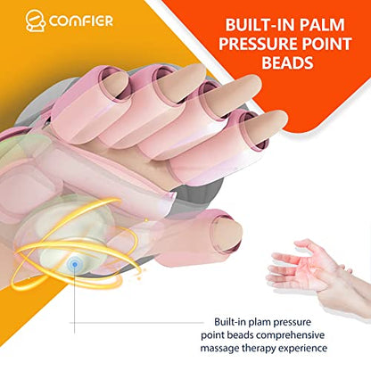COMFIER Hand Massager for Arthritis and Carpal Tunnel,Wireless Hand Massager with Heat & Compression,3 Levels Heating,Rechargeable Massager Machine,Gifts for Women - color: Light White