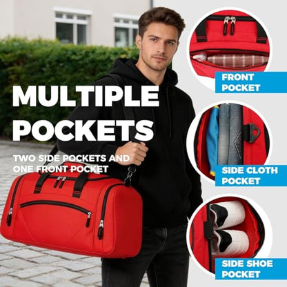 Uarition Mens Gym Bag, 55L Large Sports Duffle Bags, Workout Bags Lightweight, Red | For Travel, Carry On Weekender - color: Red