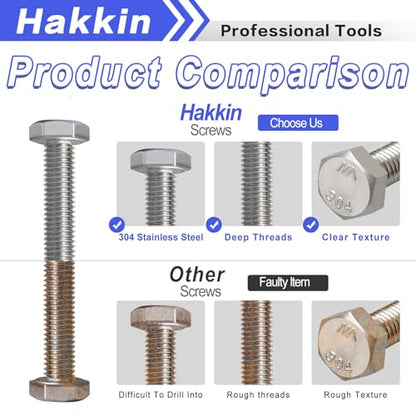 252Pcs 1/4-20 Hex Bolts and Nuts Kit, Stainless Steel Nuts and Bolts Assortment Kit, Fully Threaded Hex Bolt 1/4-20 x 1/2”, 3/4”, 1”, 1-1/2”, 2”, 2-1/2”, 3” Screws Nuts Flat Lock Washer Kit Hakkin - size: Set 12: 1/4-20