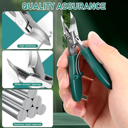 Eagle Beak Beveled Nail Clippers, 2025 New Ultra Sharp Stainless Steel Nail Clippers for Thick and Ingrown Nails (Green)