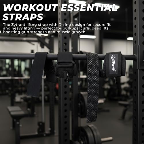 Weight Lifting Straps with Cuffed D Ring,Heavy Duty Thyick Comfortable Lifting Straps, Secure Fit, Enhanced Grip, Straps for Weightlifting & Gym Training - color: Black
