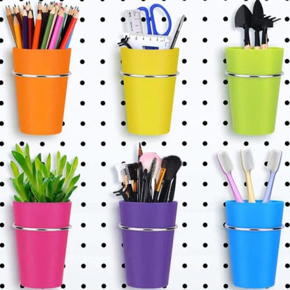12pcs Metal Pegboard Cup Holder Hooks Heavy Duty Iron Peg Hooks for Shop Storage and Wall Hanging Board Accessories