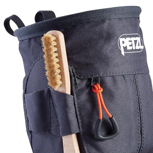 Petzl SAKAPOCHE Ergonomic Chalk Bag with Pocket - color: Black Dazzle