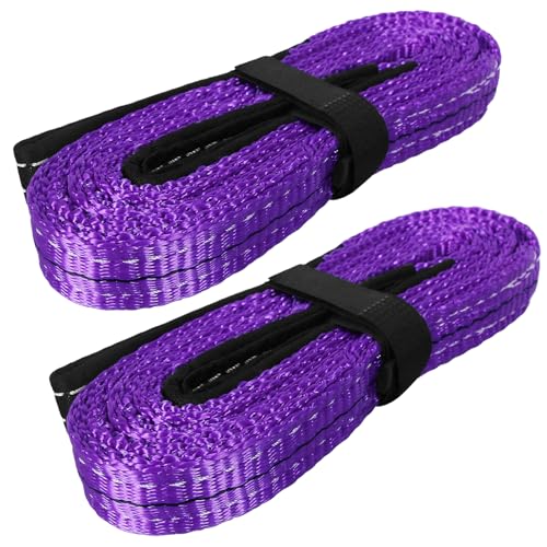 Lift Sling Straps,1" x 6' 2-Ply Heavy Duty Flat Eye Lift Slings 2P | Polyester Lifting Strap Nylon Tree Saver Recovery Strap Web Sling Rigging Moving Tow Hoist Gear Strap 3200 lb 2600 lb 6400 lb - color: Purple, size: 1" x 6' (2 pack)
