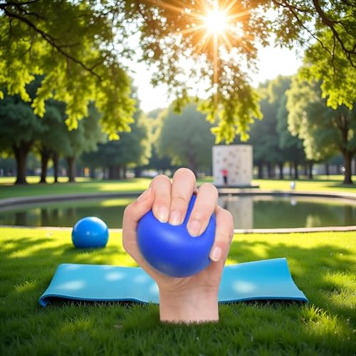 Blue Elastic Finger Strengthening Grip Ball, Wrist Exercise Ball Finger Strengthening Grip Ball Squeeze Training Tool, Finger Exerciser Ball