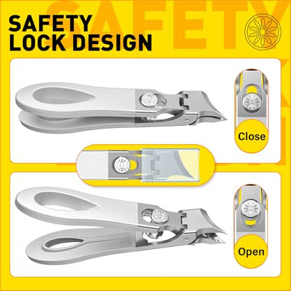 Toenail Clippers for Thick Toenails, Wide Jaw Opening Nail Clippers for Men, Heavy Duty Ingrown Toenail Clippers Nail Cutters, Eagle Beak Slanted Nail Clippers，3-Piece Set with Case - size: 2PCS Slanted & Curved