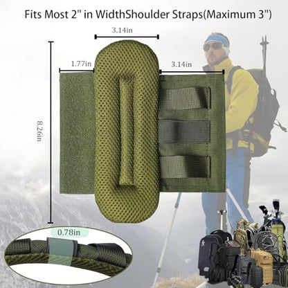 2 Pack Soft Breathable Shoulder Strap Pad guitar strap pad Tactical Vest Shoulder Pad,Mesh Pads with Tactical Gear - color: Green