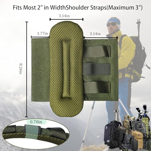 2 Pack Soft Breathable Shoulder Strap Pad guitar strap pad Tactical Vest Shoulder Pad,Mesh Pads with Tactical Gear - color: Green