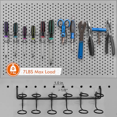 LIGHT DUST Utility Heavy Duty Pegboard Hooks - 10Pack Peg Board Accessories for Hanging Tools Fit 1/4" Peg Holes - Pegboard Organizer Large Tool Holders for Garage Workshop Shed - style: 10 Pack