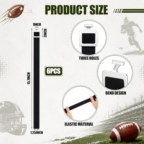 6 Pcs Football Shoulder Pad Straps with T Hook Replacement Elastic Shoulder Belt Straps for Youth Adult Football Pads