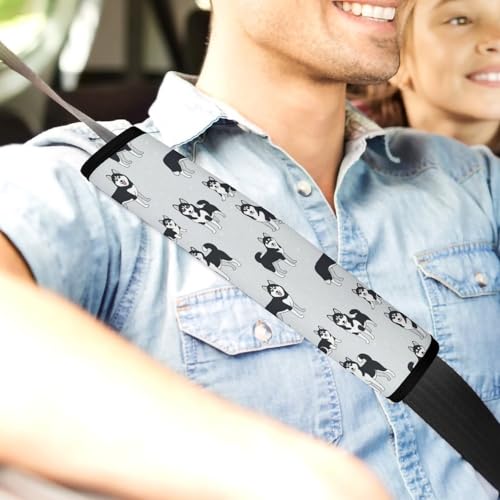 Universal Soft and Comfortable Cute Dogs Siberian Husky Seat Belt Shoulder Pad for Girls and Boys, Most Cars, 2 Pack Seat Belt Covers Cushion Shock Absorption - color: Pattern 1107