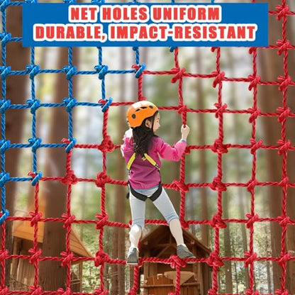 Climbing Cargo Net, Polyester Playground Climbing Net, Heavy Duty Large Military Climbing Net for Kids Outdoor, Kids Safety Protection Net, Rope Ladder, Jungle Gyms, Swingset, Treehouse - size: 6ft x 9ft
