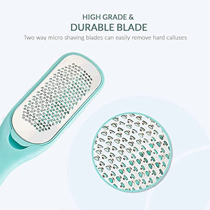 Callus Remover - Dual-Sided Foot File Pedicure Kit | Wet & dry foot scrubber for dead skin - dual-sided rasp & file for smooth heels - pedicure tool for callus & rough skin