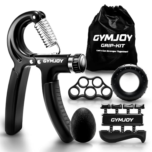 Grip-Kit 5 in 1 Hand Grip Strengthener Set Adjustable Forearm Exerciser, Resistance, Stress Ball, Therapy Equipment for Strength Training, Rehab, Flexibility Recovery Rock Climbing, Weightlifting, Wrist Power Workout