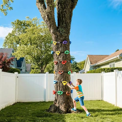 SEKKVY 15PCS Ninja Tree Climbing Holds and 6 Sturdy Ratchet Straps for Kids Tree Climbing, Large Climbing Grips for Outdoor Ninja Warrior Obstacle Course Training - style: 15 Holds