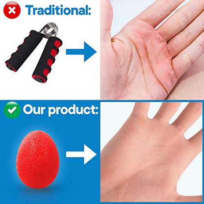 RMS 4-Pack Hand Exercise Balls - Physical & Occupational Therapy Kit | For Arthritis and Grip Strength, 4 firmness levels for stiff hands, fingers, stress and hand therapy