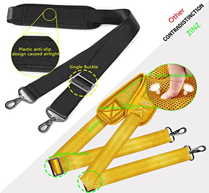 ZINZ Shoulder Strap 58" Ultra-Thick Fixed Padded and Adjustable Buckles Crossbody Strap for Briefcase Laptop Bag Luggage - color: Yellow
