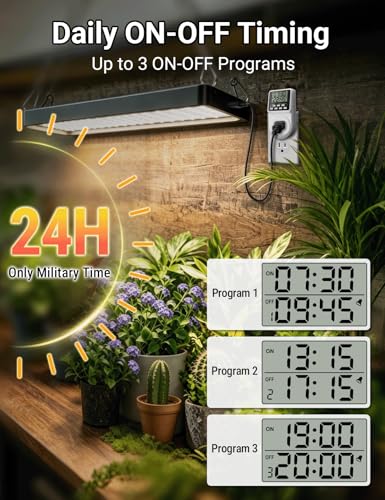 Techbee Digital Infinite Repeat Cycle Intermittent Timer Plug for Electrical Outlet, 24 Hour Programmable Indoor Timed Power Switch with Countdown Delay On and Off (120V, 15A), 1 pack - style: 1 Pack