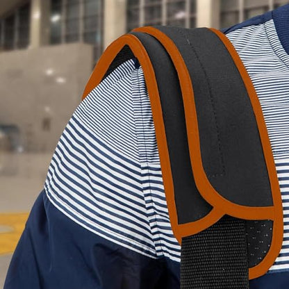 Ultra Thick & Breathable Universal Shoulder Pad Cushion for Bag - Long & Comfort - color: Gray&orange