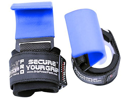 Weight Lifting Rod Hooks Heavy Duty Wrist Wraps Power Weight Lifting Training Gym Grips Straps Set of 2 - color: Classic Blue, size: MEN-Wrist Size Large