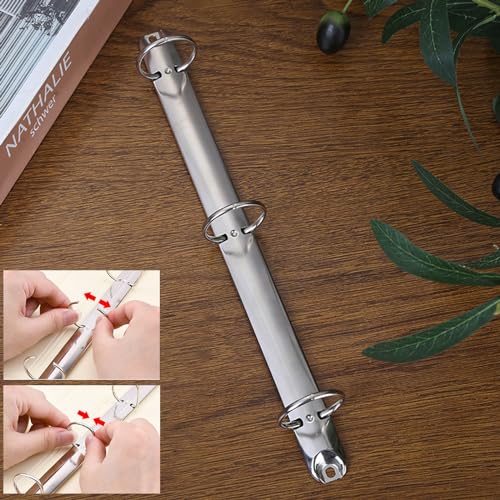 4 Pack Letter Size Ring Binder Mechanism, Metal 3 Ring Binders Ring Replacement Kit, Loose Leaf Binding Spines Combs for Organizers DIY Planners(Silver) - size: 4